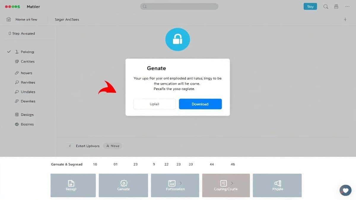 step by step visual showing upload generate and download sequence on a modern web interface step by step visual showing upload generate and download sequence on a modern web interface