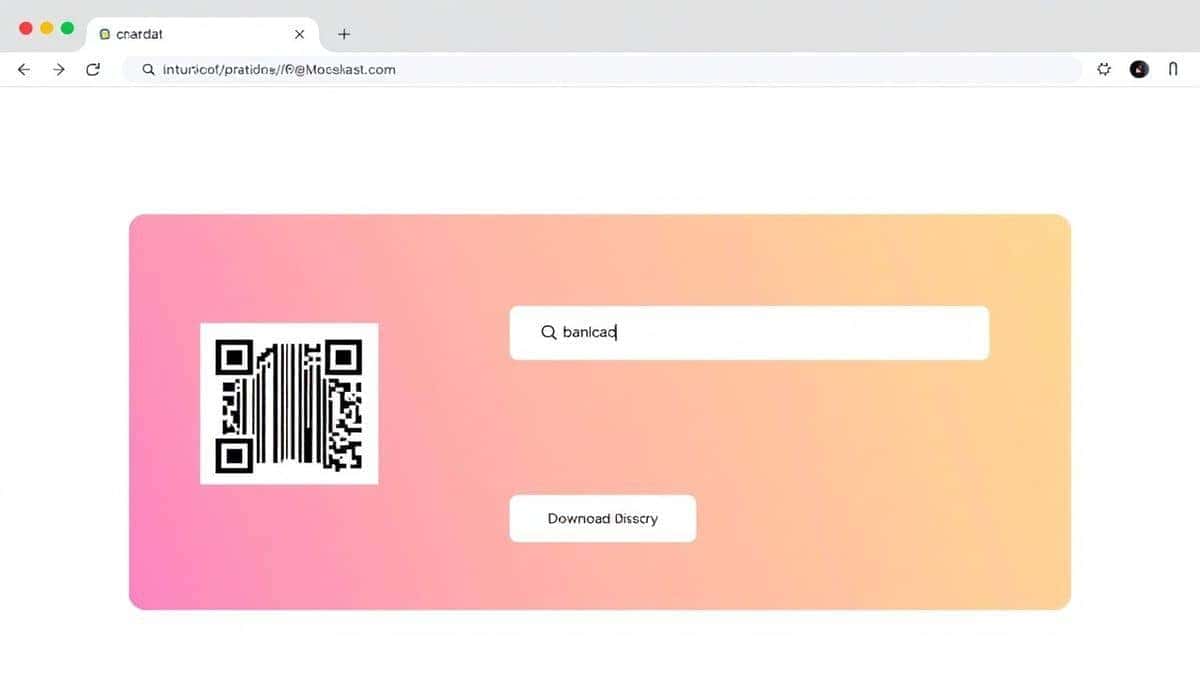 clean modern browser interface showing barcode generator tool with input field and generate button