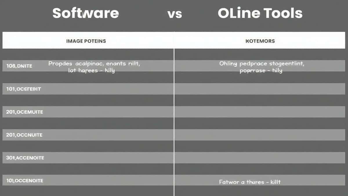 side by side comparison showing online tool simplicity versus complex software interface