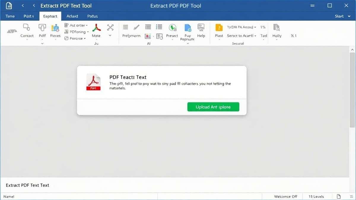 screenshot of the extract pdf text tool interface showing upload button and file processing status