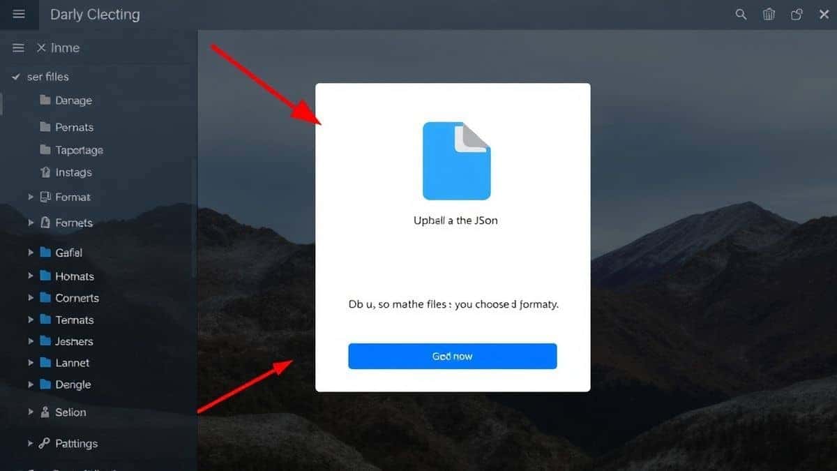 step by step guide upload json file choose format download result interface