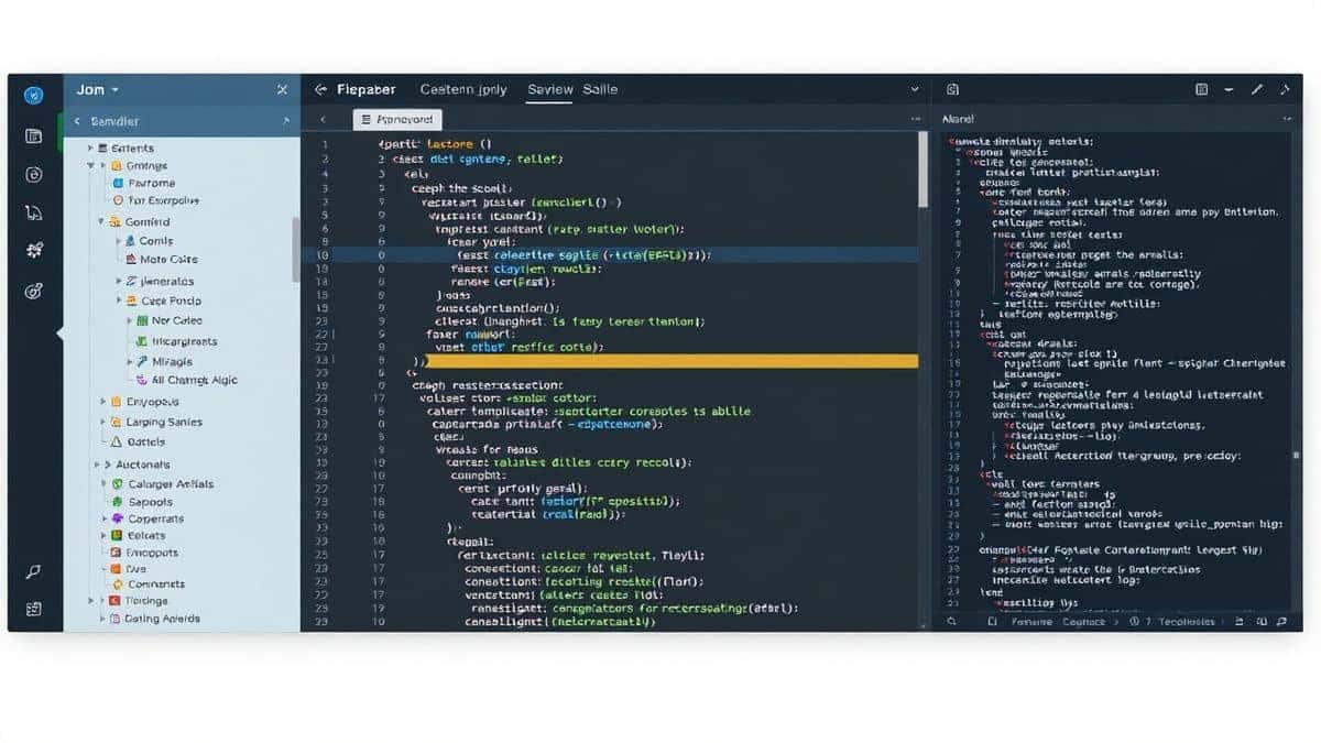 A clean, modern web interface showing a JSON editor with syntax highlighting, a tree view on the left, and a formatted code panel on the right
