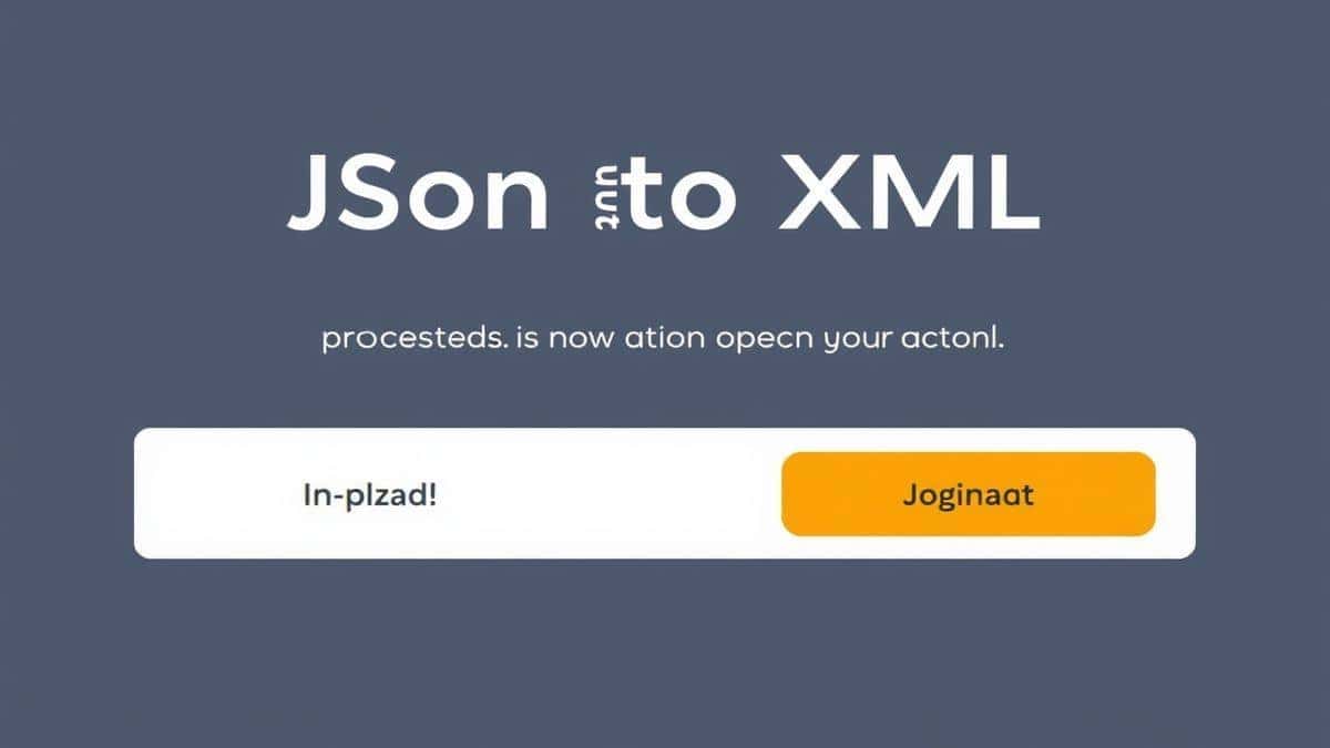 modern online json to xml converter tool interface with clean upload area and process button