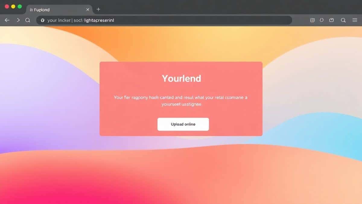 modern online tool interface clean ui browser based tool with upload button and colorful background selection