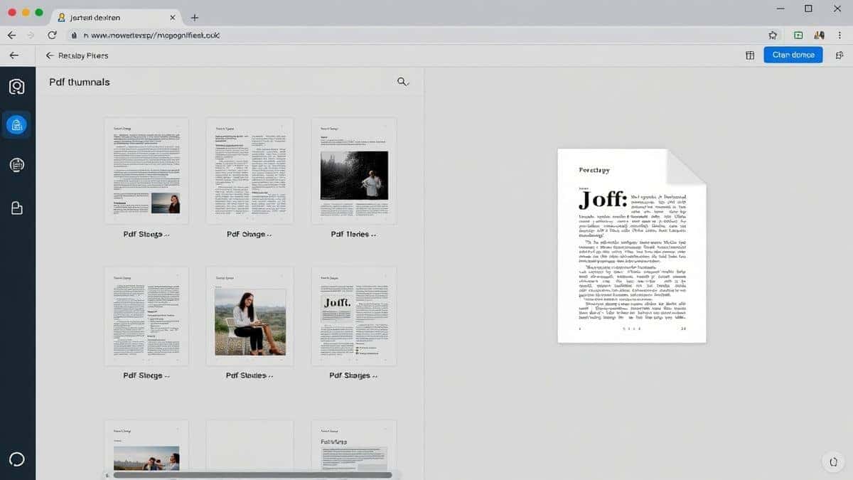 Modern online tool interface for dragging and dropping pdf page thumbnails clean browser based utility