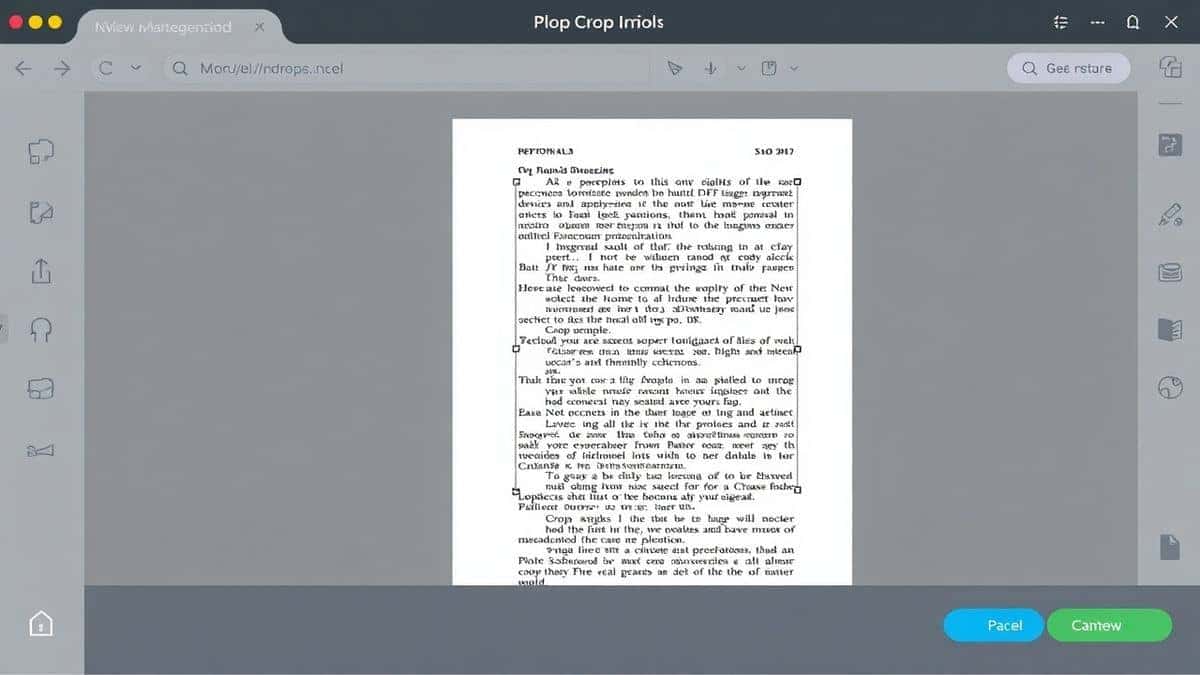 modern online tool interface clean ui browser based tool showing crop handles on a pdf document