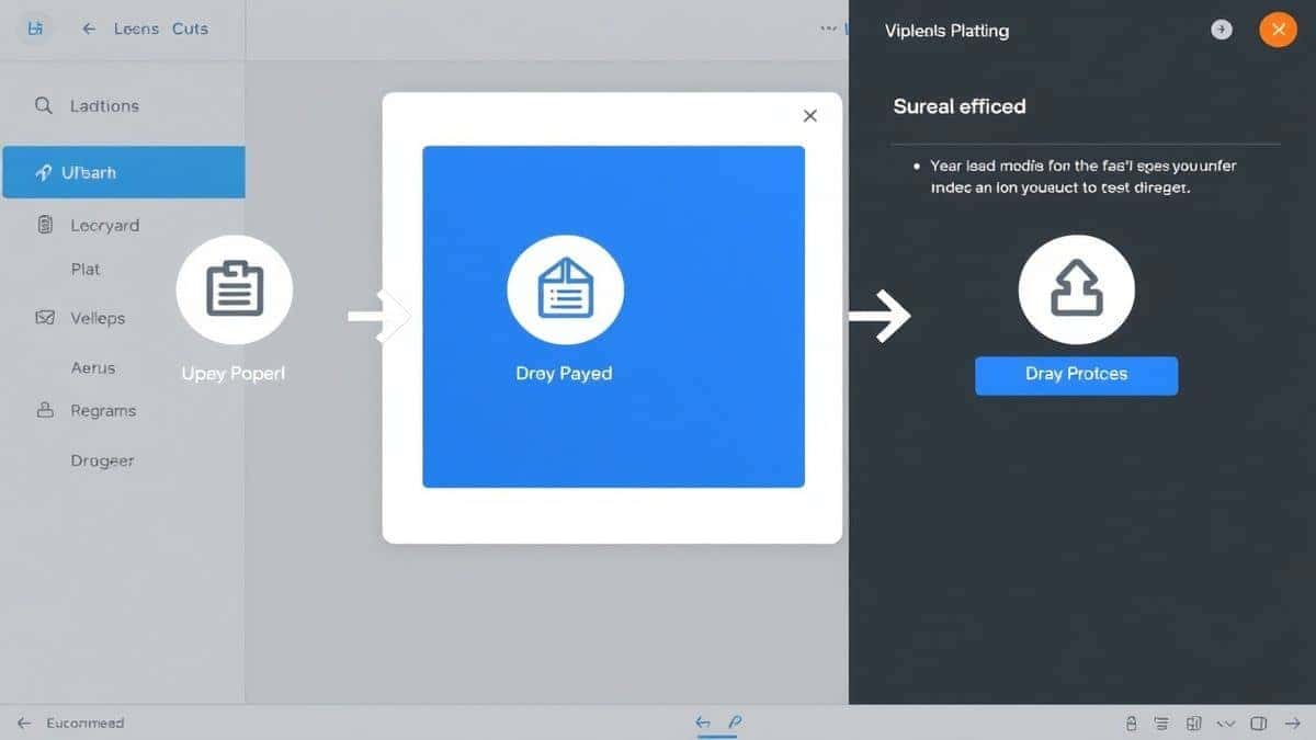 upload process download steps modern interface with drag and drop area upload process download steps modern interface with drag and drop area