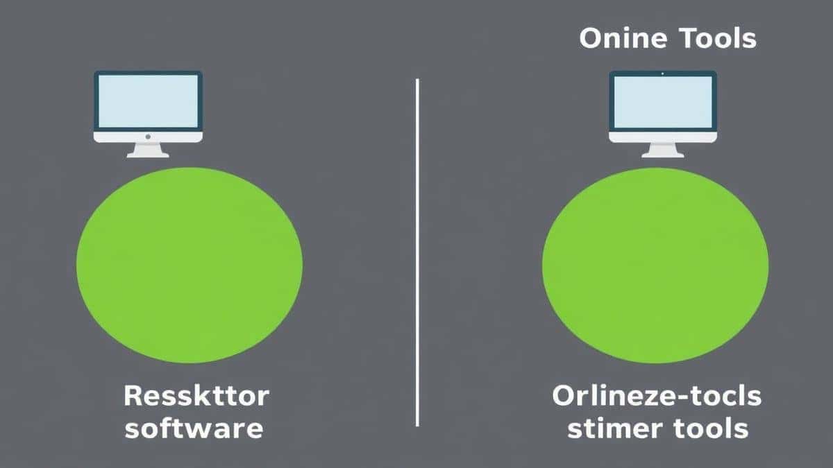 comparison chart between desktop software and online tools showing time and complexity differences comparison chart between desktop software and online tools showing time and complexity differences