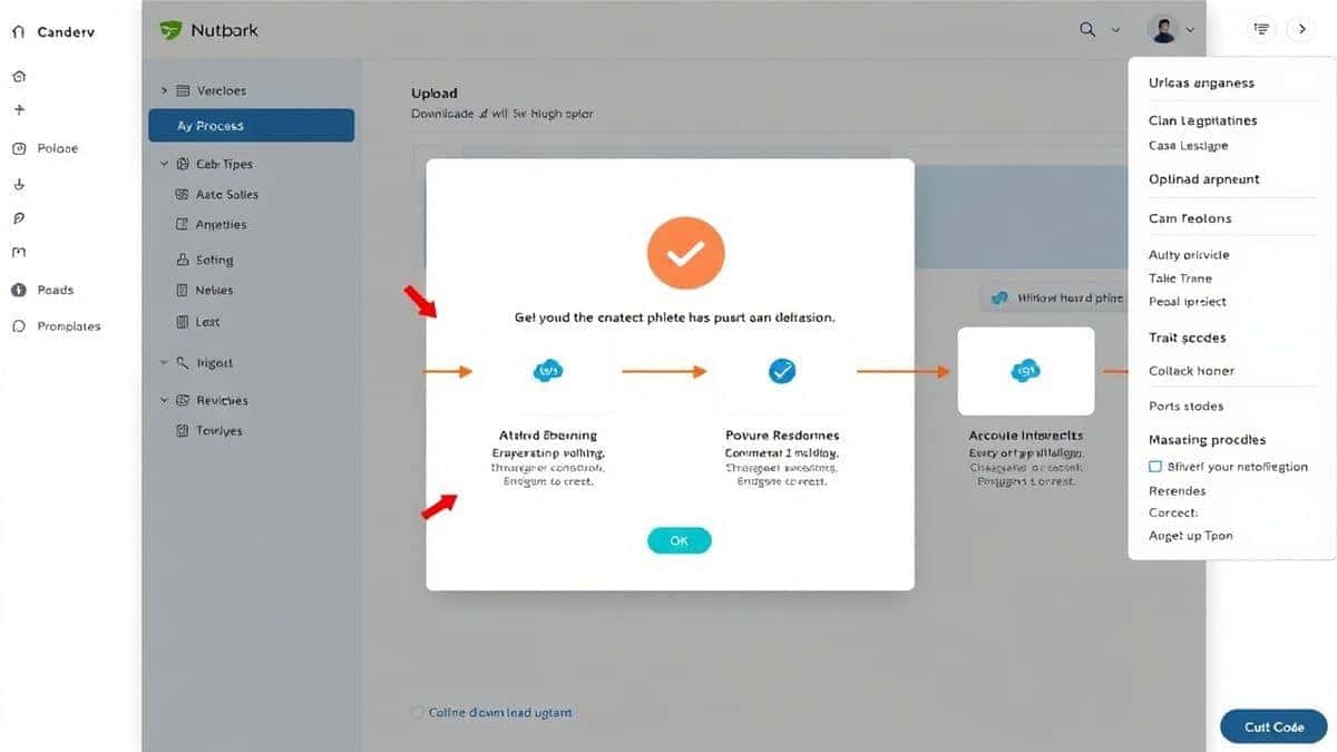 three step interface showing upload button processing animation and download button